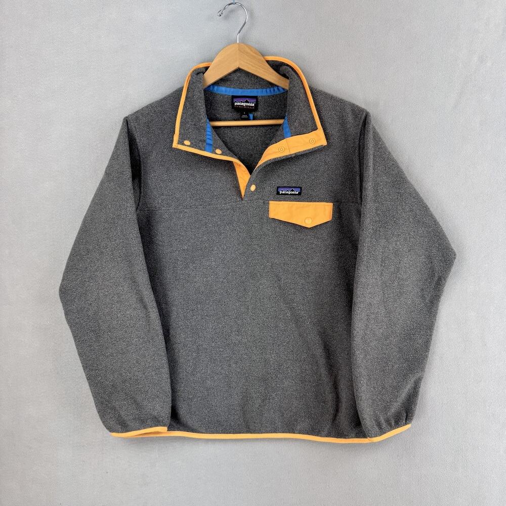 Patagonia Synchilla Jacket Womens Large Gray Fleece Snap-T Pullover Outdoor Hike